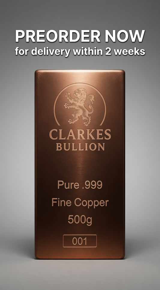 PRE ORDER - 500g Clarkes Bullion Copper Bar