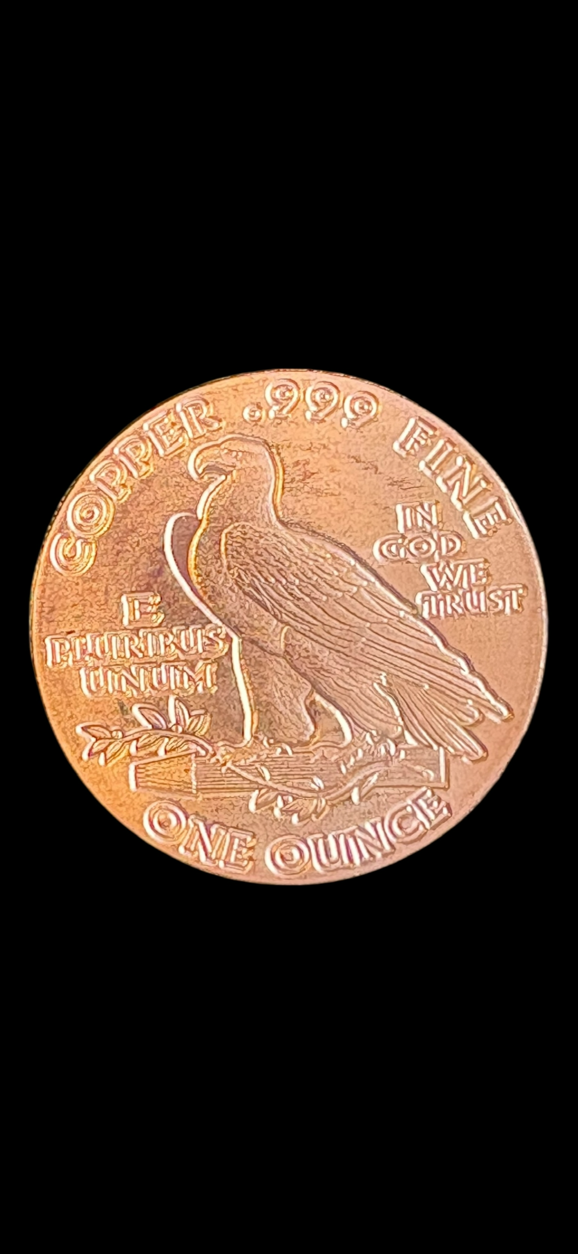 1 oz .999 Fine Copper Round – Native American & Proud Eagle Design (28.7g) 016