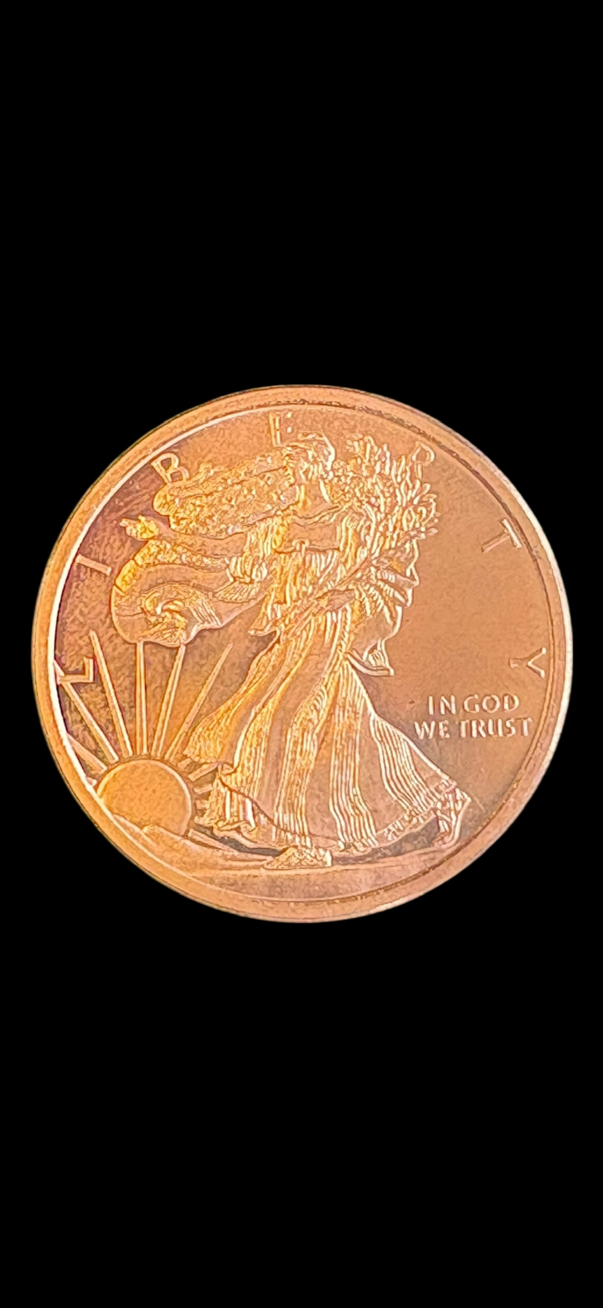 1 oz .999 Fine Copper Round – Liberty & Eagle (28.7g) 012